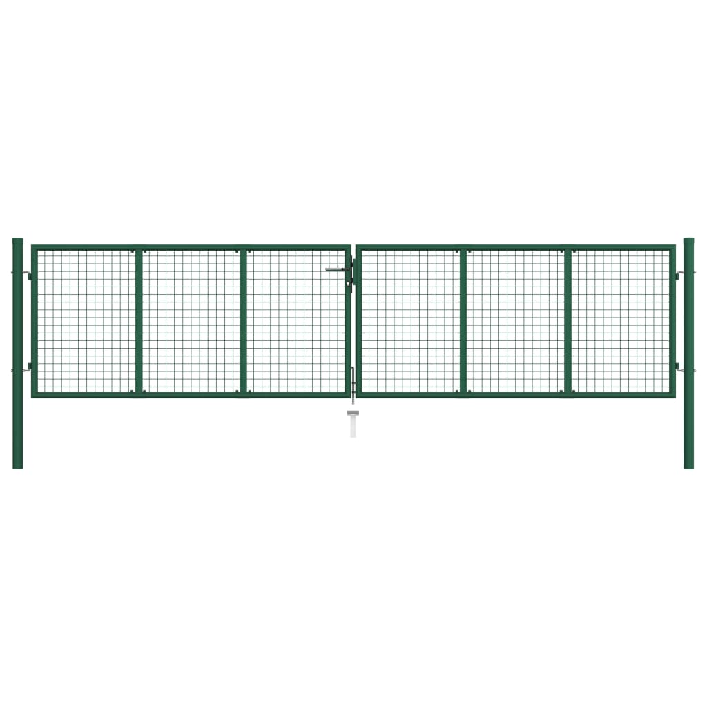 VidaXL Gaaspoort 390x75 cm staal groen