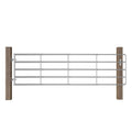 Vidaxl poort met 5 stangen (115-300)x90 cm staal zilverkleurig
