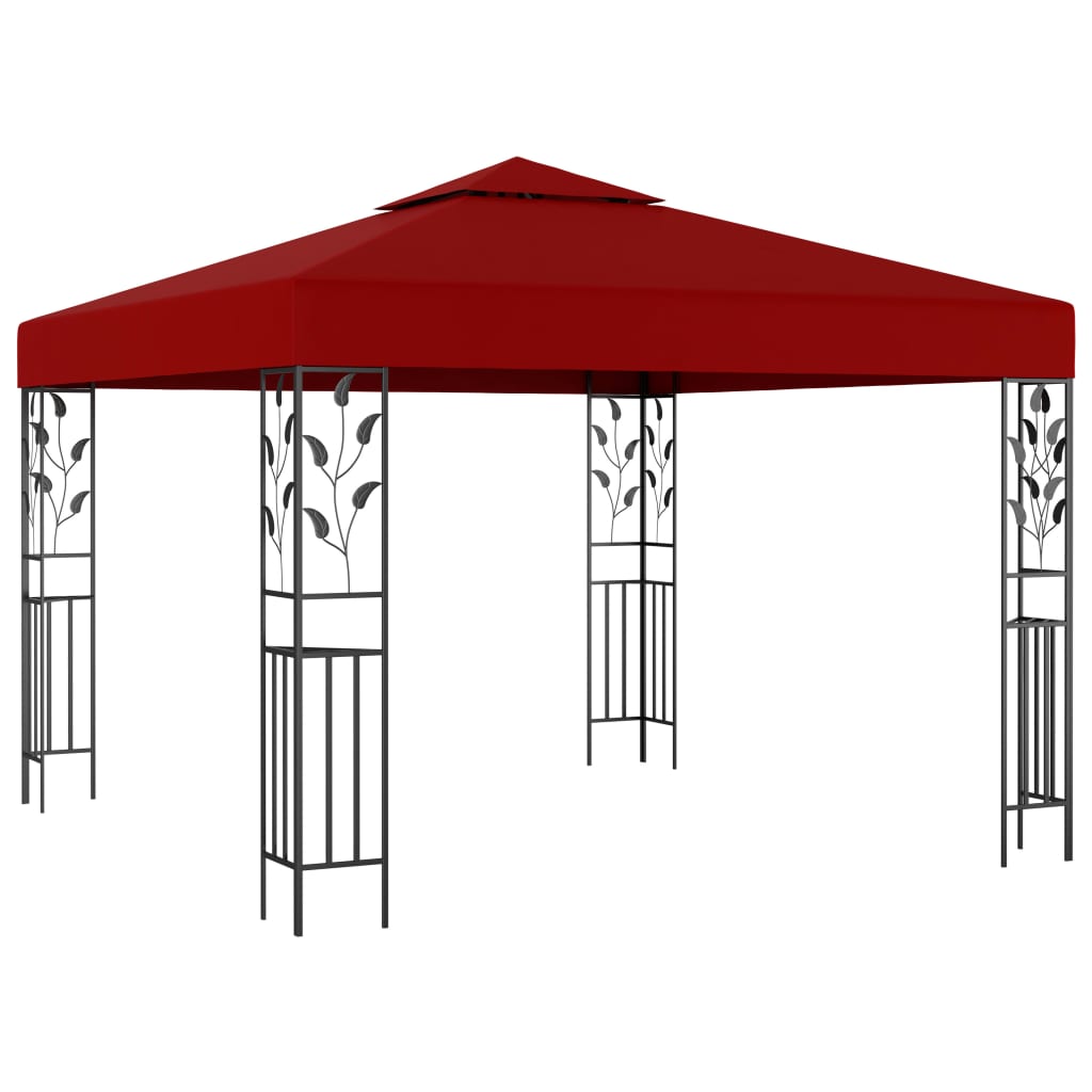 Vidaxl prieel 3x3 m wijnrood