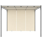 VidaXL Tuinprieel met zijgordijn 3x3x2,25 m crème