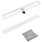 Vidaxl doucheafvoer met 2-in-1 deksel 103x14 cm roestvrij staal