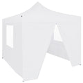 Vidaxl partytent met 4 zijwanden inklapbaar 3x3 m staal wit