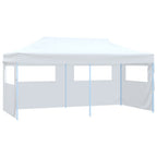 VidaXL Partytent met 4 zijwanden inklapbaar 3x6 m staal wit
