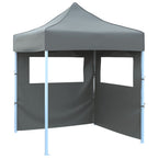 Vidaxl partytent met 2 zijwanden inklapbaar 2x2 m staal antraciet