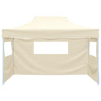 Vidaxl partytent met 3 zijwanden inklapbaar 3x4 m staal crème