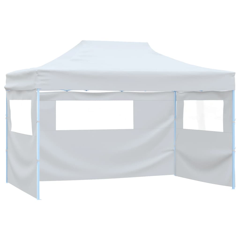 Vidaxl partytent met 3 zijwanden inklapbaar 280x410x315 cm staal wit