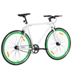 Vidaxl fiets met vaste versnelling 700 c 55 cm wit en groen