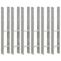 Vidaxl grondankers 6 st 8x6x60 cm gegalvaniseerd staal zilverkleurig