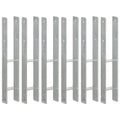 Vidaxl grondankers 6 st 9x6x60 cm gegalvaniseerd staal zilverkleurig