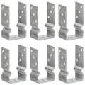 Vidaxl grondankers 6 st 8x6x15 cm gegalvaniseerd staal zilverkleurig