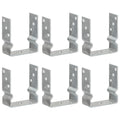Vidaxl grondankers 6 st 12x6x15 cm gegalvaniseerd staal zilverkleurig