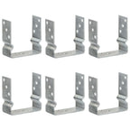 Vidaxl grondankers 6 st 14x6x15 cm gegalvaniseerd staal zilverkleurig