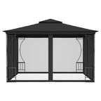 Vidaxl prieel met netten 300x300x265 cm antracietkleurig
