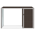 Vidaxl brandhoutschuur 245x98x159 cm gegalvaniseerd staal bruin
