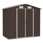 VidaXL Tuinschuur 205x129x183 cm gegalvaniseerd staal bruin