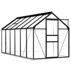 VidaXL Tuinkas met basisframe 7,03 m³ aluminium antracietkleurig