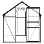 VidaXL Tuinkas met basisframe 7,03 m³ aluminium antracietkleurig