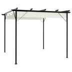 VidaXL Pergola met uitschuifbaar dak 3x3 m staal crémewit