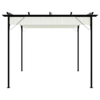 VidaXL Pergola met uitschuifbaar dak 3x3 m staal crémewit