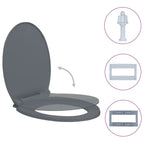 Vidaxl toiletbril soft-close ovaal grijs