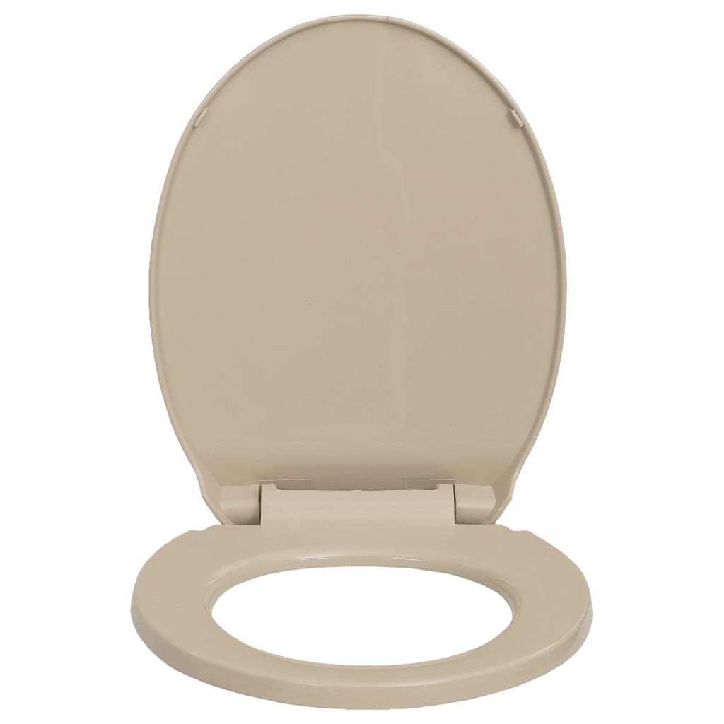Vidaxl toiletbril soft-close ovaal beige