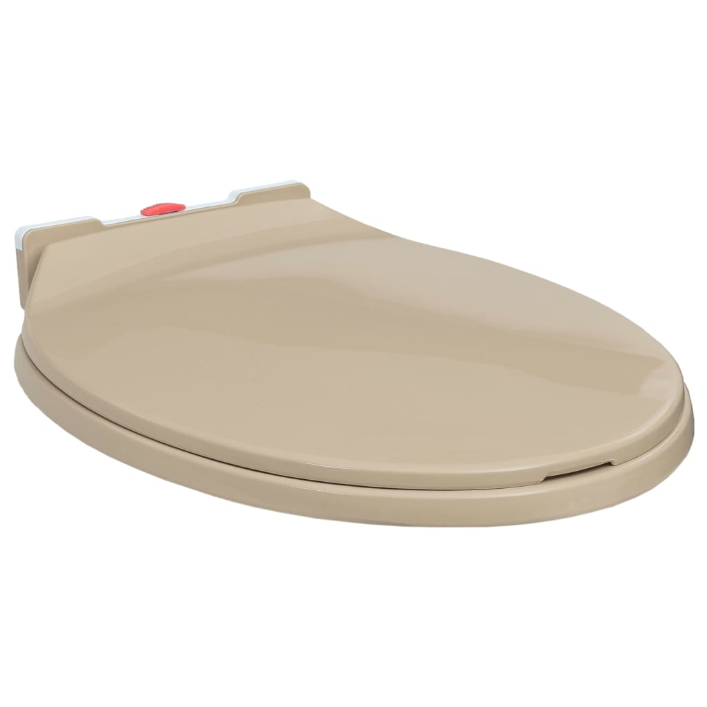 Vidaxl toiletbril soft-close en quick-release ovaal beige