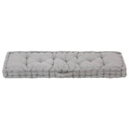 Vidaxl palletvloerkussen 120x40x7 cm katoen grijs