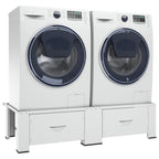 Vidaxl wasmachine- en drogerverhoger dubbel met lades wit
