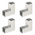 Vidaxl paalverbindingen 4 st l-vorm 71x71 mm gegalvaniseerd metaal