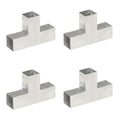 Vidaxl paalverbindingen 4 st t-vorm 71x71 mm gegalvaniseerd metaal
