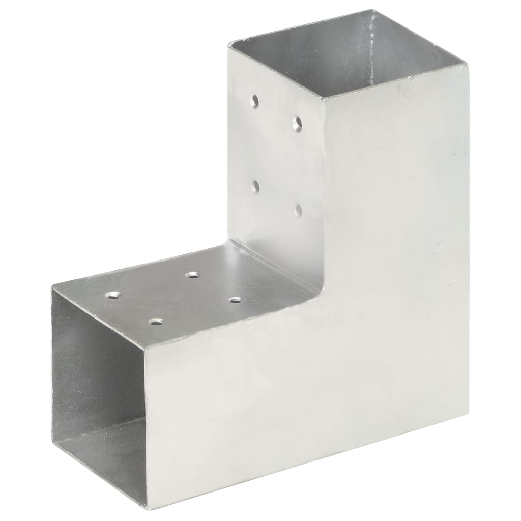 Vidaxl paalverbinding l-vorm 81x81 mm gegalvaniseerd metaal