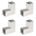 Vidaxl paalverbindingen 4 st l-vorm 81x81 mm gegalvaniseerd metaal