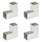 Vidaxl paalverbindingen 4 st l-vorm 81x81 mm gegalvaniseerd metaal