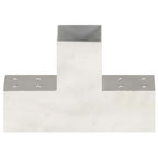 Vidaxl paalverbindingen 4 st t-vorm 81x81 mm gegalvaniseerd metaal