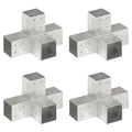 Vidaxl paalverbindingen 4 st x-vorm 81x81 mm gegalvaniseerd metaal