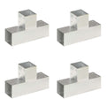 Vidaxl paalverbindingen 4 st t-vorm 91x91 mm gegalvaniseerd metaal