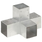 Vidaxl paalverbindingen 4 st x-vorm 91x91 mm gegalvaniseerd metaal