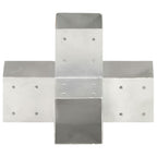 Vidaxl paalverbindingen 4 st x-vorm 91x91 mm gegalvaniseerd metaal