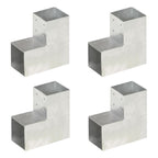 Vidaxl paalverbindingen 4 st l-vorm 101x101 mm gegalvaniseerd metaal