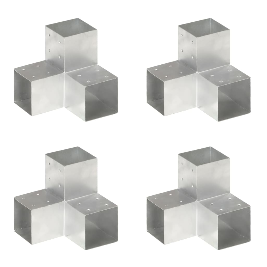 Vidaxl paalverbindingen 4 st y-vorm 101x101 mm gegalvaniseerd metaal