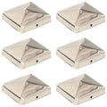 Vidaxl paalkappen 6 st piramide 71x71 mm roestvrij staal