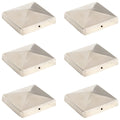 Vidaxl paalkappen 6 st piramide 101x101 mm roestvrij staal