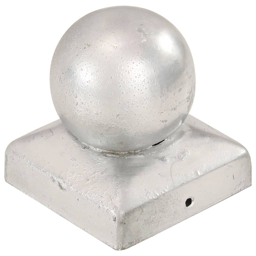 Vidaxl paalkappen 6 st bol 71x71 mm gegalvaniseerd metaal
