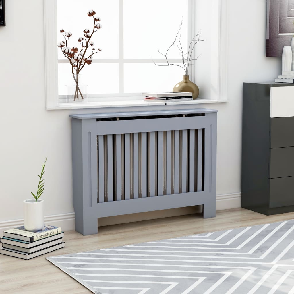 Vidaxl radiatorombouw 112x19x81,5 cm mdf grijs