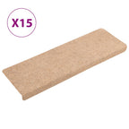 Vidaxl trapmatten zelfklevend 15 stuks 65x21x4 cm crème met rechthoekige rand