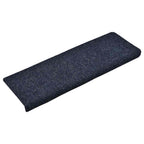 Vidaxl trapmatten zelfklevend 15 stuks 65x21x4 cm blauw rechthoekige rand
