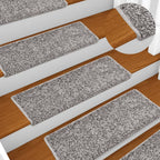 Vidaxl trapmatten 15 st 65x21x4 cm grijs rechthoekige rand