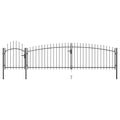 VidaXL Poort met speren bovenkant 5x1,5 m zwart