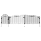 VidaXL Poort met speren bovenkant 5x1,5 m zwart