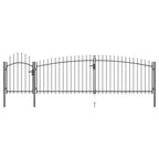 VidaXL Poort met speren bovenkant 5x1,75 m zwart